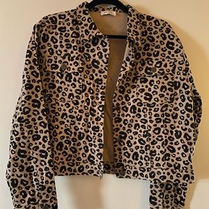 Love Sadie leopard denim jacket